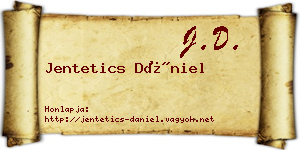Jentetics Dániel névjegykártya